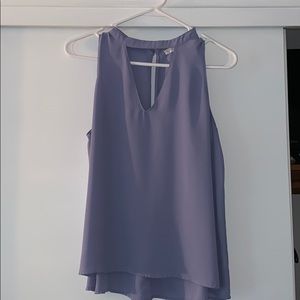 Periwinkle Key Hole Sleeveless Blouse Lush